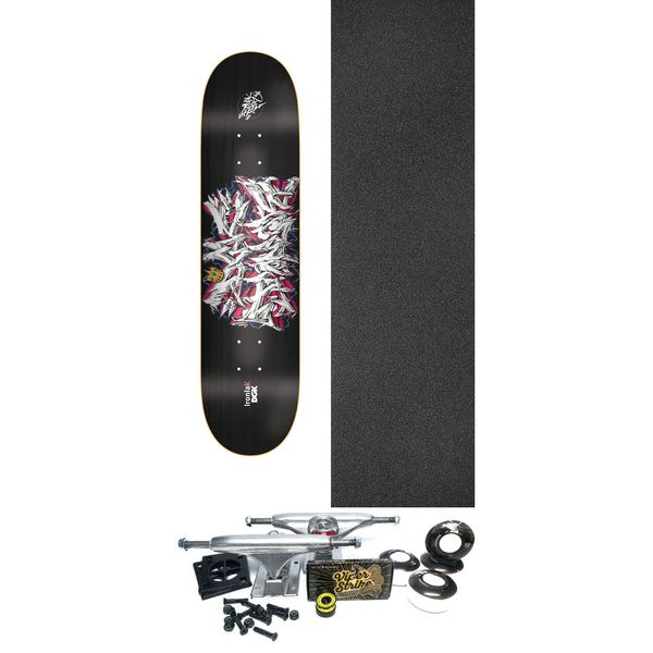 DGK Skateboards Ironlak Volt Black Skateboard Deck - 8.5" x 31.8" - Complete Skateboard Bundle